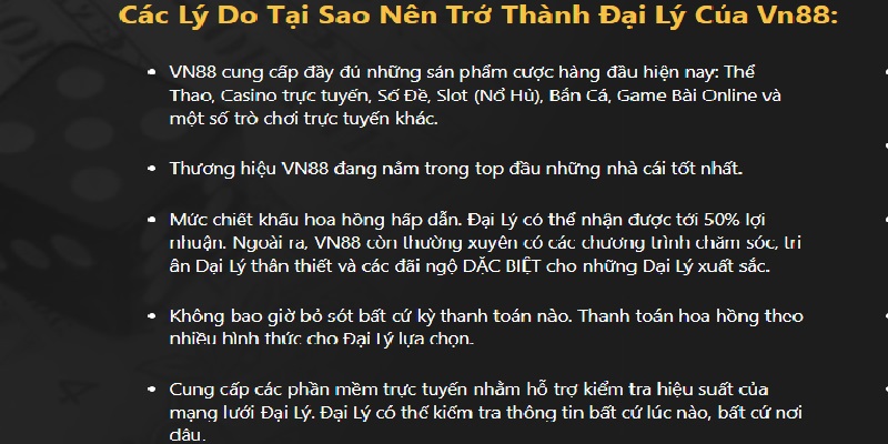 Bạn nên đăng ký đại lý VN88 để thu được lợi nhuận cao