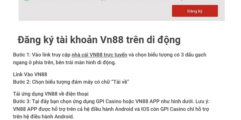 Người chơi có thể tải app nhà cái về điện thoại để mở tài khoản cá cược