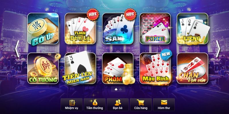 Hàng trăm thể loại game bài đổi thưởng hấp dẫn